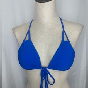 Red Carter Blue Halter Bikini Top Small NWOT